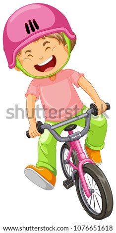 A Boy Riding a Bike illustration