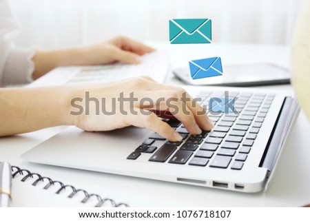 Send mail  closeup  Email concept.
