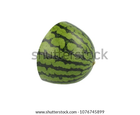 Watermelon half on white background