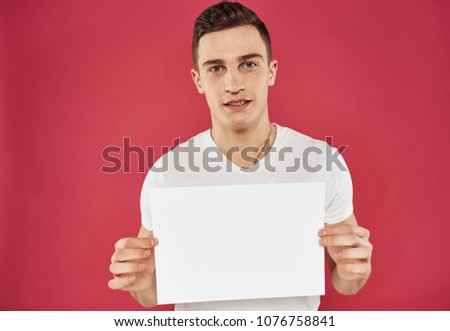     free place, man on a pink background                           