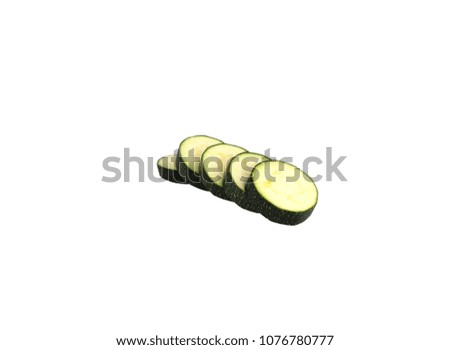 Zucchini courgette green slices five