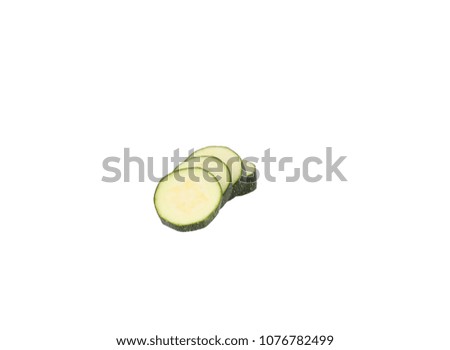 Zucchini courgette green slices four
