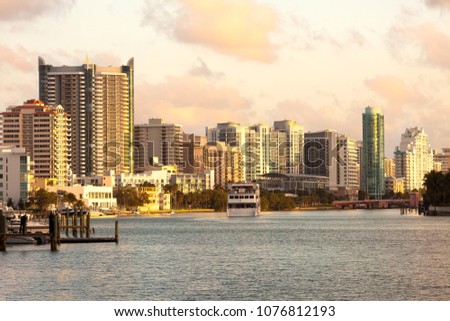 Buildings at North Beach and Mid Beach, Miami Beach, Florida, USA