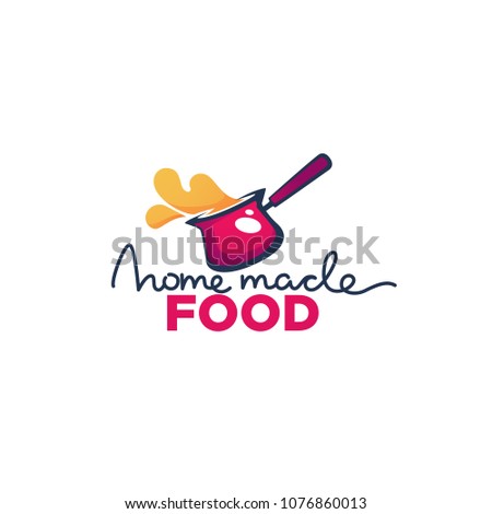 cook home  made food, vector collection of pot full of tasty soup for your menu, logo, emblems and symbols Royalty-Free Stock Photo #1076860013