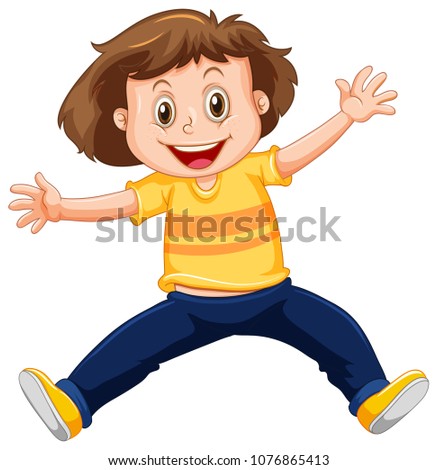 A Happy Boy on White Background illustration