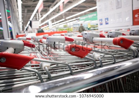 Shopping carts, grocery carts are unlikely in the store, shopping center