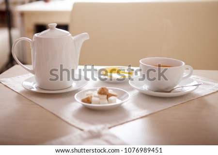 Tea time set Royalty-Free Stock Photo #1076989451