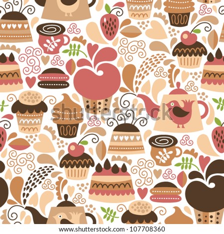 seamless pattern with cakes