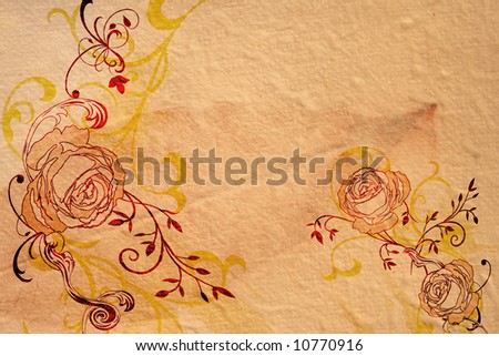 Illustration of roses on paper