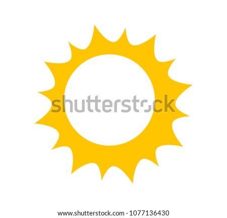 Sun frame with white copy space inside. Vector illustration