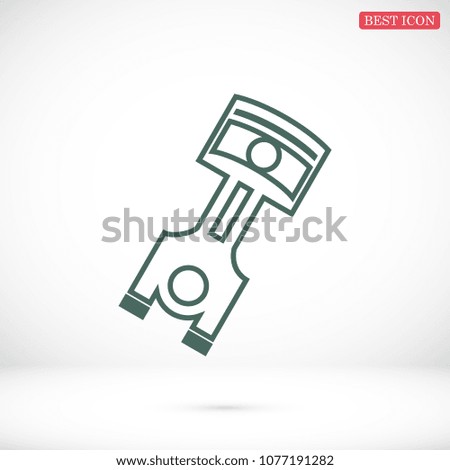 piston vector icon, stock vector illustration flat design style