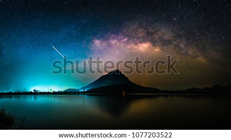 milky way and mountain