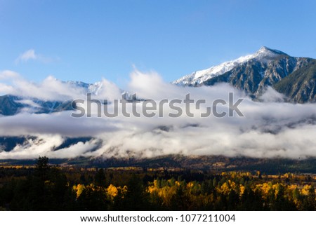 Autumn landscape of fall colors in the Similkameen Valley near Cawston, British Columbia, Canada 