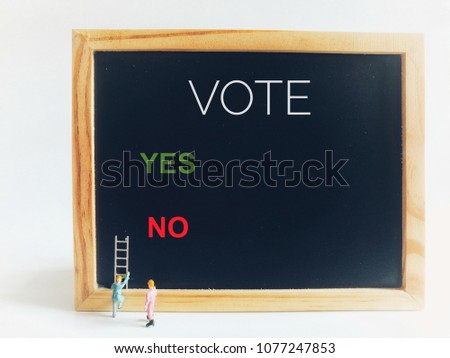 Voting concept with the word yes and no, idea to be use to promote any kind of voting.