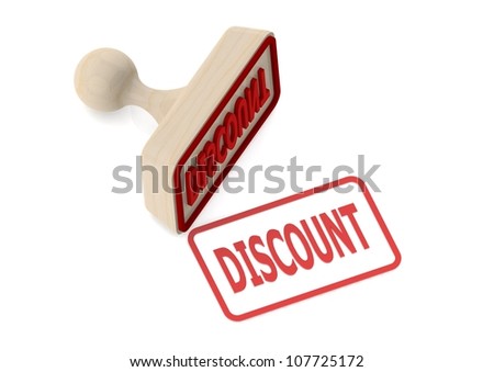 Wooden stamp with discount word