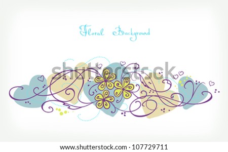 Cute Floral Background. Retro Vector Card for different Events