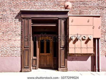 Old building Doorway in historic downtown Nevada City. California USA
