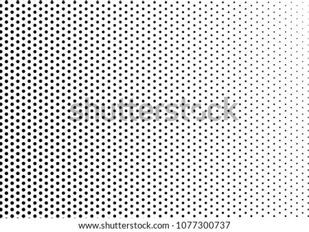 Dotted Halftone Background. Monochrome Grunge Texture. Abstract Modern Pattern. Dots Fade Backdrop. Vector illustration