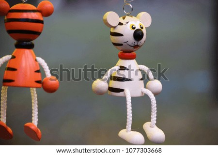 wooden toy poprygunchik for the car tiger cub folk craft souvenir for the car enthusiast
