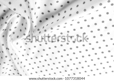 Texture. Drawing. background. silk fabric - white, polka. Kashibo is a fabric that resembles a little transparent chiffon. This synthetic material, although it does not have the same transparency,