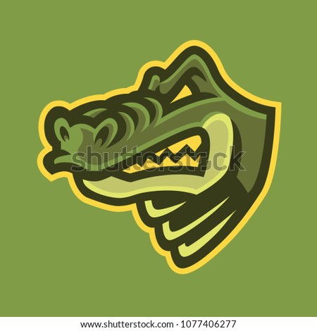 Crocodile alligator mascot, logo, symbol, icon, badge vector