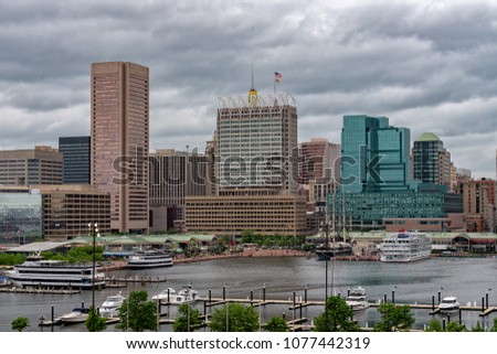 Baltimore aerial view panorama cityscape landscape