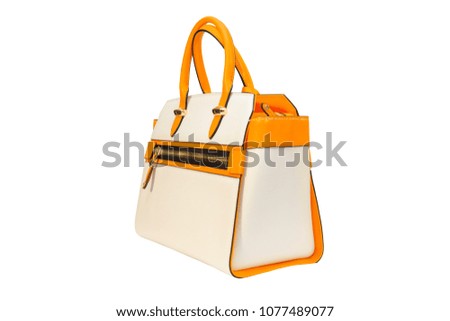 white female bag isolated on white background