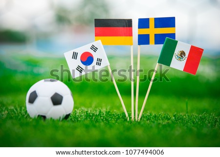 Group F - National Flags of Germany, Mexico, Sweden, Korea Republic, South Korea Royalty-Free Stock Photo #1077494006