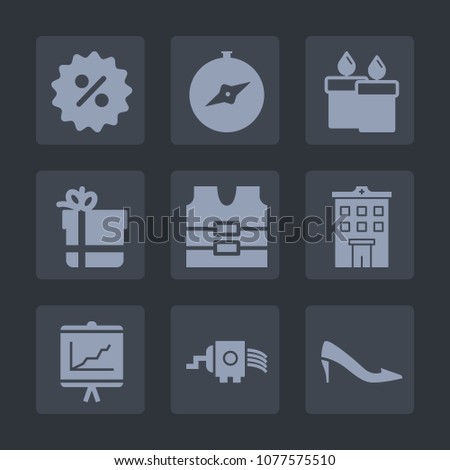 Premium set of fill icons. Such as annual, travel, report, estate, food, bow, price, percent, fashion, grater, shop, jacket, sign, compass, map, south, tag, female, building, house, vest, flame, box