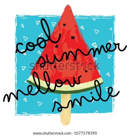 
Cool watermelon illustration, vector, summer graphic design.
