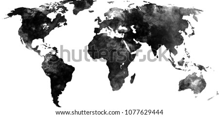 The world map looks like smoke