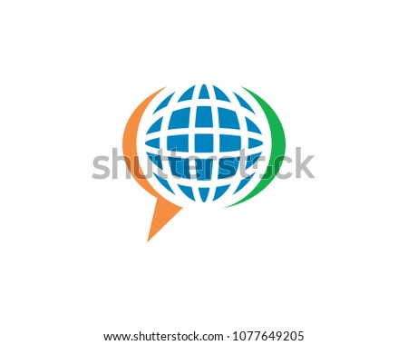 Global Talk Icon Vector Logo Template Illustration Design