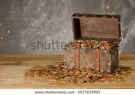 
treasure chest with euro coins