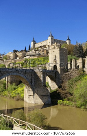 Toledo, view from alcantara bridge, Spain