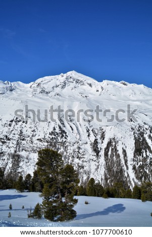 Perfect winter scenery at Ski area of Hochgurgl / Obergurgl in Austria. 
