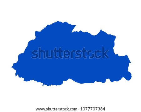 vector illustration of Bhutan map