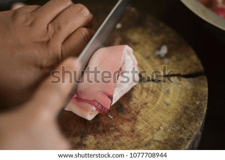 Prepare food from pork.