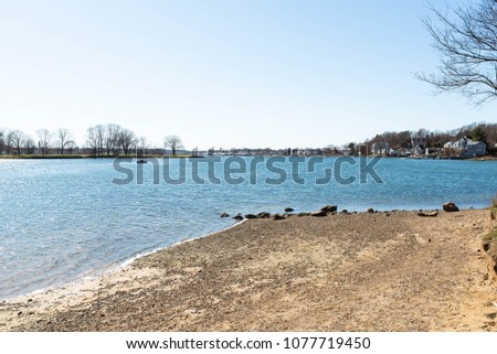 Beautiful shoreline on the bayside. North of Boston in Salem, Massachusetts