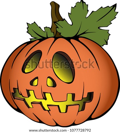 Orange Halloween pumpkin with internal lighting