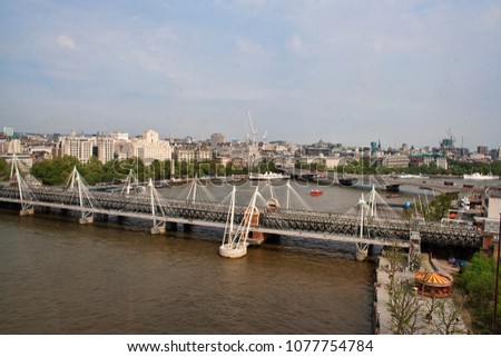Hungerford Bridge at the Thames, London
