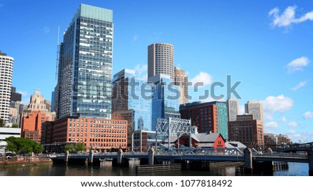 Boston city skyline, USA.