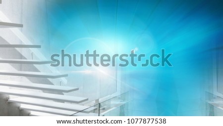 Abstract transition with steps and flare