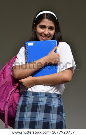 Happy Colombian Girl Student