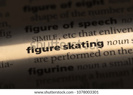 figure skating word in a dictionary. figure skating concept