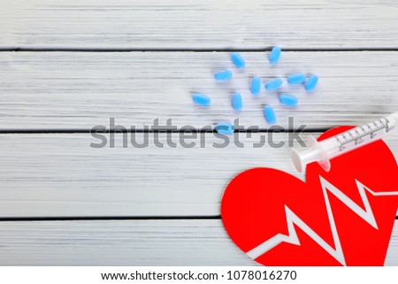 Heart and Cardiogram sign Concept