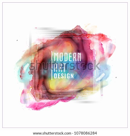 Abstract colorful watercolor design modern background