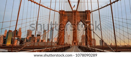 Brooklyn Bridge and Downtown New York - Panoramic