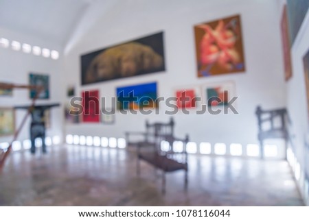 Abstract blur contemporary art gallery background