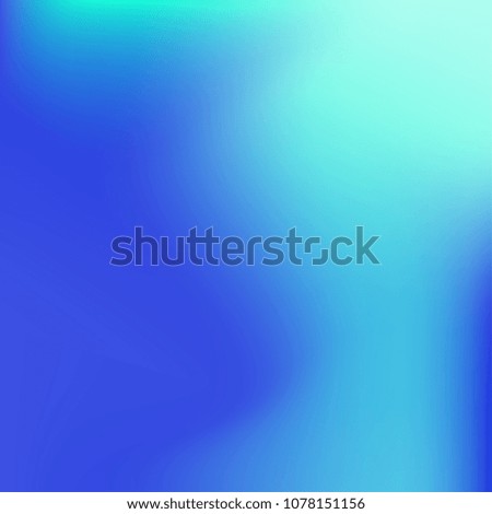 Soft blue gradient. Blurred abstract background. Multicolor blurry blend. Holographic illustration. Smooth blue texture. Beautiful natural light. Blue, green and magenta soft colored vector.