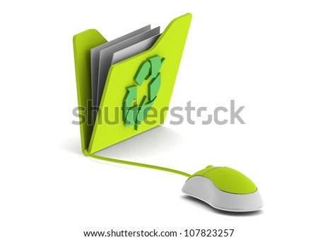 recycle folder and computer mouse